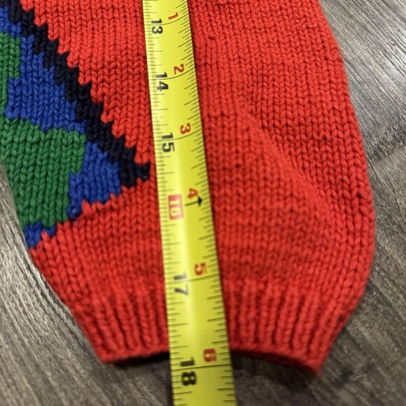 VTG Adrianne Vittadini Sport Sweater Womens L Red Cotton Colorful Graphic Knit - Picture 8 of 9